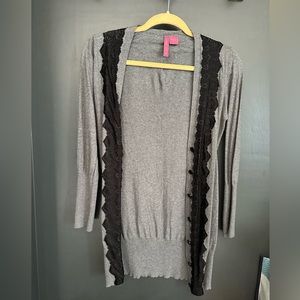 Charlotte cardigan with lace trim
